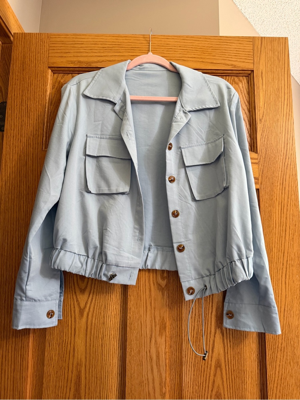 Light Blue Women's Cropped Jacket